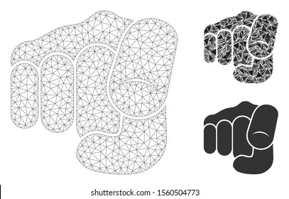 Mesh only you model with triangle mosaic icon. Wire carcass polygonal mesh of only you. Vector composition of triangle parts in variable sizes, and color tinges. Abstract flat mesh only you,