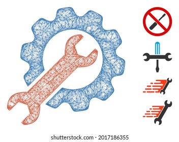 Mesh options web symbol vector illustration. Abstraction is based on options flat icon. Mesh forms abstract options flat model. Wire frame flat web network isolated on a white background.