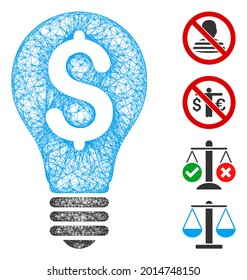 Ilustración vectorial de icono de patente web de malla. El modelo de canal se basa en un icono plano de patente. Formularios de red modelo abstracto de patente plana. Red de línea plana con marco de cable aislada en un fondo blanco.