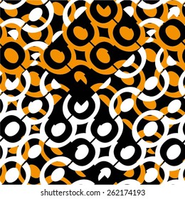 Mesh pattern of dots and curved lines, seamless vector background.