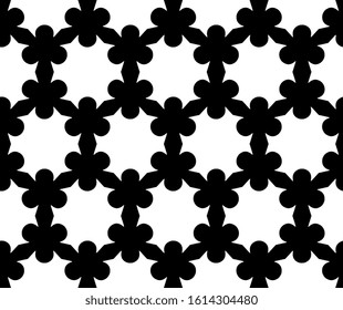 Mesh pattern ornamental cutout ornate silhouette black and white template. Vintage oriental monochrome ornament for laser cut, woodwork, lino stamp, doily lace, fretwork, metal work, engraved block.
