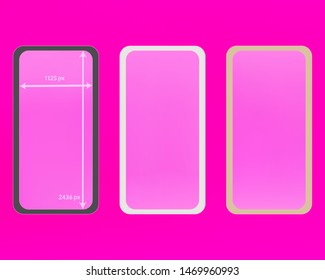 Mesh, pink colored phone backgrounds kit. Clear separated groups, easy to edit EPS. Ordinary backdrop. Ordinary screen design set, isolated background. 