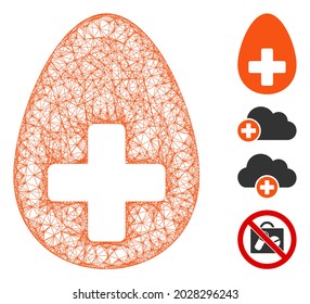 Mesh plus egg web 2d vector illustration. Abstraction is based on plus egg flat icon. Net forms abstract plus egg flat model. wireframe 2D web network isolated on a white background.