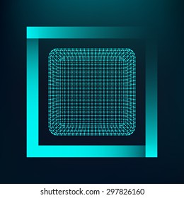 Mesh polygonal background. Scope of lines and dots. Ball of the lines connected to points. Molecular lattice. The structural grid of polygons. 