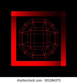 Mesh polygonal background. Scope of lines and dots. Ball of the lines connected to points. Molecular lattice. The structural grid of polygons. 