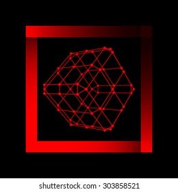 Mesh polygonal background. Scope of lines and dots. Ball of the lines connected to points. Molecular lattice. The structural grid of polygons