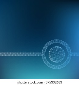 Mesh polygonal background. Scope of lines and dots. Ball of the lines connected to points. Molecular lattice. The structural grid of polygons. Polygonal design style letterhead and brochure.