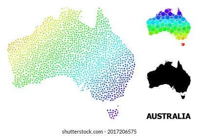 Mesh polygonal and solid map of Australia. Vector model is created from map of Australia with red stars. Abstract lines and stars are combined into map of Australia.