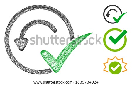 Mesh pre-approved polygonal web symbol vector illustration. Carcass model is based on pre-approved flat icon. Triangular network forms abstract pre-approved flat carcass.