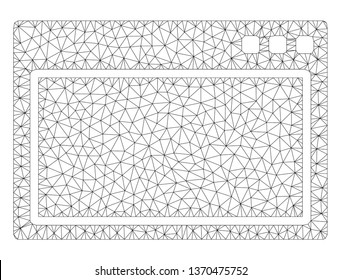 Mesh program application polygonal icon illustration. Abstract mesh lines and dots form triangular program application.