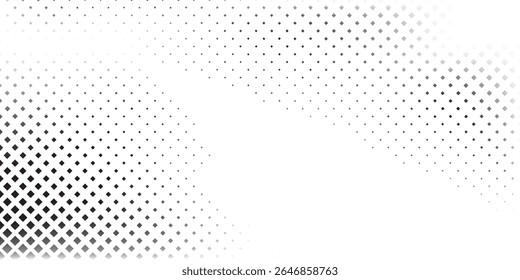 Textura de gradiente de meio-tom grunge pontilhado do retângulo de malha. Resumo do plano de fundo do ponto de polca de fuga