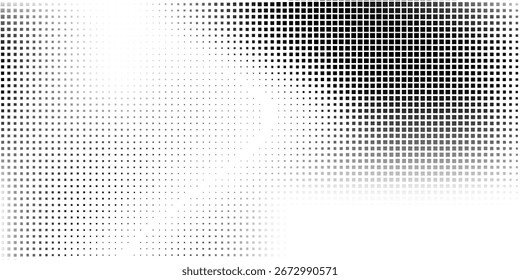 Mesh rectangle halftone gradient texture. Vanishing polka dot simple abstract modern