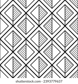 Mesh repeating texture Linear grid pattern with chaotic shapes. Stylish geometric lattice modern vector design.
