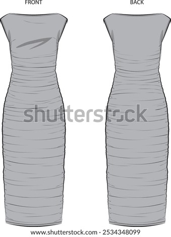 A mesh ruched column dress