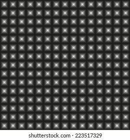 Mesh seamless pattern design square monochrome warped geometric right angle shape, abstract convex sparkle textured black and white technology background 