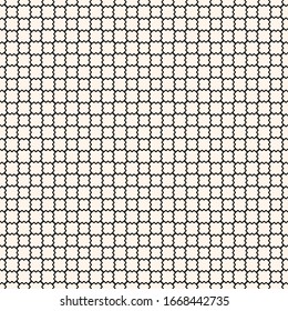 Mesh seamless pattern with thin wavy lines. Vector texture of lace, weaving, smooth lattice, grid, net, fence, fishnet. Subtle monochrome geometric background. Simple black and white repeated ornament