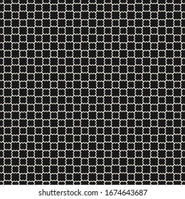 Mesh seamless pattern. Vector texture of wavy grid, weaving, smooth lattice, net. Subtle monochrome geometric background. Simple black and white ornament. Minimal repeat design for decor, wallpapers