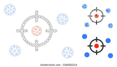 Mesh selective model with triangle mosaic icon. Wire frame polygonal mesh of selective. Vector composition of triangles in different sizes, and color tints. Abstract 2d mesh selective,