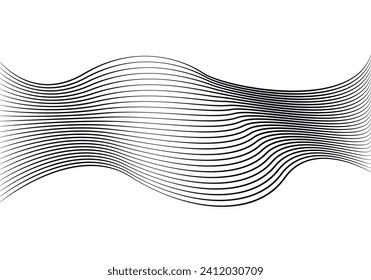 Mesh in the shape of a curve and black waves.