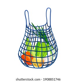 Bolsa de compras de malla como ilustración del vector de objetos reutilizados cotidianamente