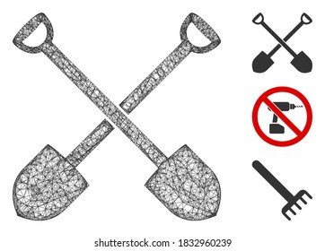 Mesh zeigt die Vektorgrafik von polygonalen Web-Symbolen. Das Modell des Schlachtkörpers basiert auf Schaufeln mit flachem Symbol. Triangle Network bildet abstrakte Schaufeln flachen Schlachtkörpers.