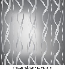 Mesh. Silver background with shiny ribbons. Vector illustration