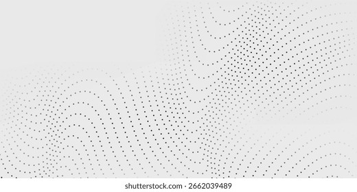 Textura de gradiente de meio-tom prateado de malha. Desaparecimento de bolinhas ponto simples abstrato arte design