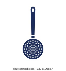 Mesh Skimmer Icon Isolated. Kitchen Utensils. Cooking Appliance. Vector Illustration on White Background