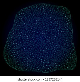 Mesh stone polygonal illustration. Abstract mesh lines, triangles and points on dark background with stone. Wire frame 2D polygonal line network in vector format on a dark blue background.