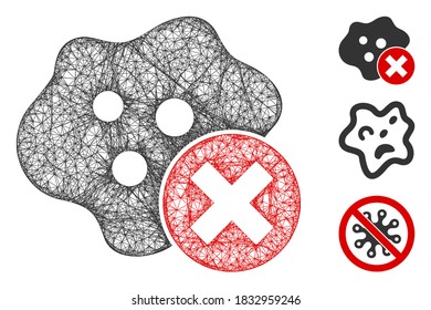 Mesh Stopp Infektion polygonal Web-Symbol Vektorgrafik. Die Abstraktion basiert auf Stopp-Infektion flach Symbol. Triangle bildet eine abstrakte Stopp-Infektion flacher Schlachtkörper.