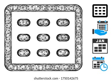 Mesh table grid web icon vector illustration. Carcass model is based on table grid flat icon. Mesh forms abstract table grid flat carcass. wireframe flat web network isolated on a white background.