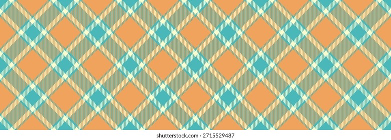 Verificação de tecido de textura de malha, pequeno vetor sem costura xadrez. Padrão de tartã envelhecido fundo têxtil na paleta de cores marrom-arenoso e azul-petróleo.