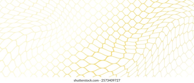 Mesh texture for fishing nets gold color gradient. Seamless pattern for sportswear or soccer goal, volleyball net, basketball hoop. Vector