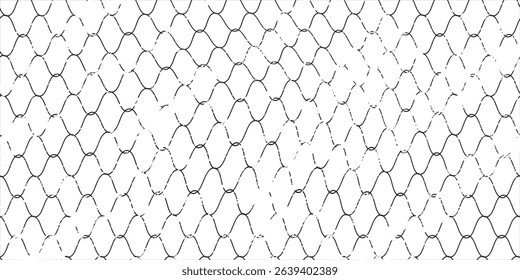 Mesh texture for fishing nets. Grunge pattern for sportswear or soccer goal, volleyball net, basketball hoop, hockey, athletics. Grunge background