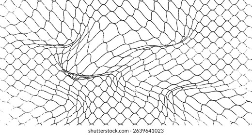 Mesh texture for fishing nets. Grunge pattern for sportswear or soccer goal, volleyball net, basketball hoop, hockey, athletics. Mesh modern net