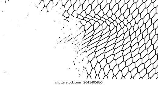 Mesh texture for fishing nets. Grunge pattern for sportswear or soccer goal, volleyball net