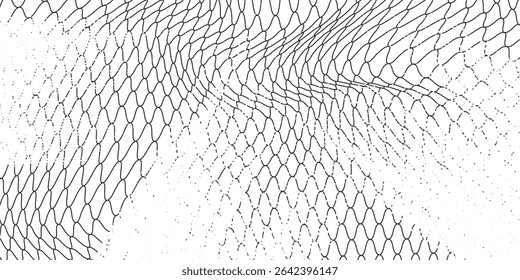 Mesh texture for fishing nets. Grunge pattern for sportswear or soccer goal, volleyball net, basketball hoop, hockey, athletics. Mesh background