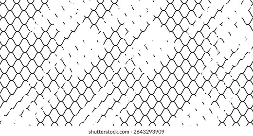 Mesh texture for fishing nets. Grunge pattern for sportswear or soccer goal, volleyball net, basketball hoop, hockey, athletics. vector illustration