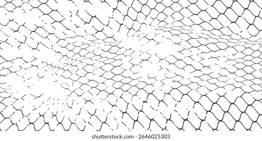 Mesh texture for fishing nets. Grunge pattern for sportswear or soccer goal, volleyball net, basketball hoop, hockey, athletics vector modern
