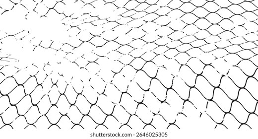 Mesh texture for fishing nets. Grunge pattern for sportswear or soccer goal, volleyball net, basketball hoop, hockey, athletics vector modern
