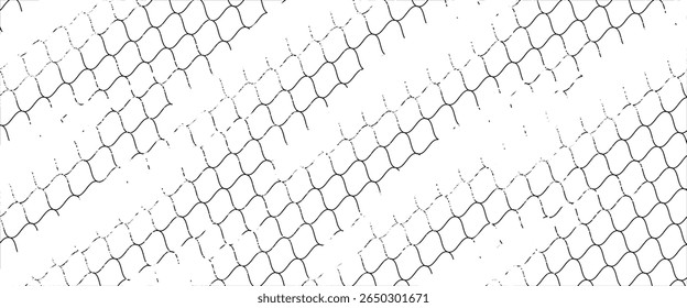 Mesh texture for fishing nets. Grunge pattern for sportswear or soccer goal, volleyball net, basketball hoop, hockey, athletics. Grunge background