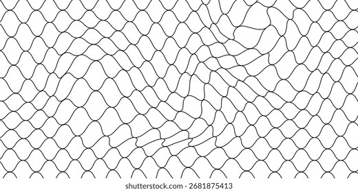 Textura de malha para redes de pesca. Padrão de grunge para roupas esportivas ou gol de futebol, rede de vôlei, basquete, hóquei, atletismo. Malha net.Vetor moderno