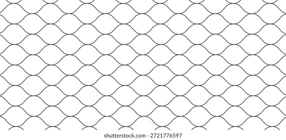 Maschenstruktur für Fischernetze. Grunge Muster für Sportbekleidung oder Fußballtor, Volleyballnetz, Basketballkorb, Hockey, Leichtathletik. Netzhintergrund. Vektorgrafik 
