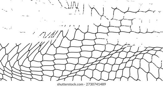 Textura de malha para redes de pesca. Padrão grunge para sportswear ou gol de futebol, rede de vôlei, aro de basquete, hóquei, atletismo. eps10