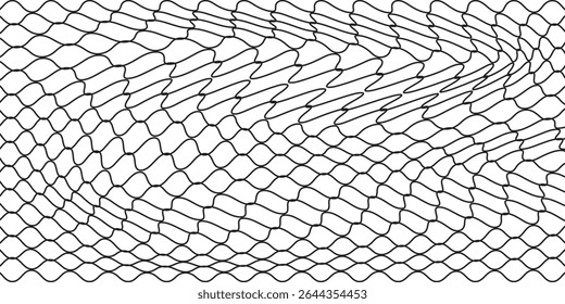 Mesh texture for fishing nets. Seamless black pattern for sportswear or soccer goal, volleyball net, basketball hoop, hockey, athletics.