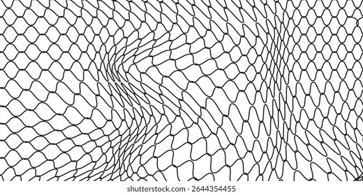 Mesh texture for fishing nets. Seamless black pattern for sportswear or soccer goal, volleyball net, basketball hoop, hockey, athletics.