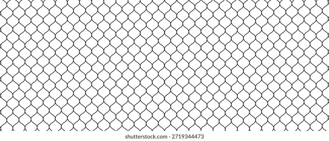 Mesh texture for fishing nets. Seamless black pattern for sportswear or soccer goal, volleyball net, basketball hoop, hockey, athletics.