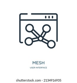 mesh thin line icon. light, bright linear icons from user interface concept isolated outline sign. Vector illustration symbol element for web design and apps.