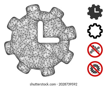 Maschenzeiteinstellungen Web-Symbol Vektorgrafik. Das Carcass-Modell basiert auf den Zeiteinstellungen flaches Symbol. Mesh bildet abstrakte Zeiteinstellungen flacher Schlachtkörper.