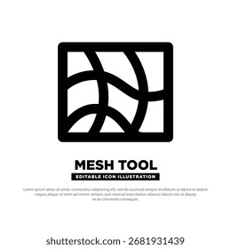 Ferramenta de malha ícone vetor design. ferramenta de design. Elemento de design. Silhueta de ferramenta de malha. Ilustração vetorial do ícone da ferramenta Design